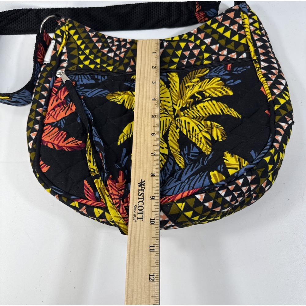 Bagamoyo quilted shoulder purse tropical palm leaf print - Picture 6 of 8